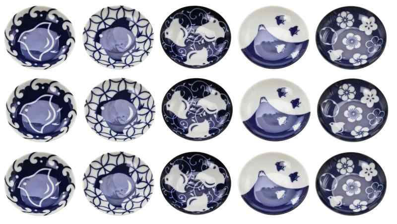 美濃焼 小皿揃 (5枚入) 千鳥づくし セット/単品