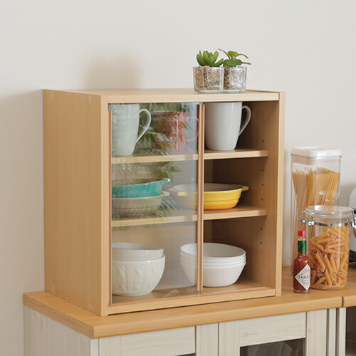 楽天市場】ミニ 食器棚 幅60cm CP6044 組立式 不二貿易 | 食器 棚