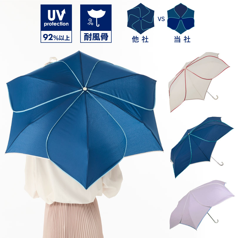【楽天市場】折たたみ傘 レディース 雨傘 55cm フラワーフォルム フローラル ブランド 丈夫 晴雨兼用 日傘 UVカット付 花びらカット