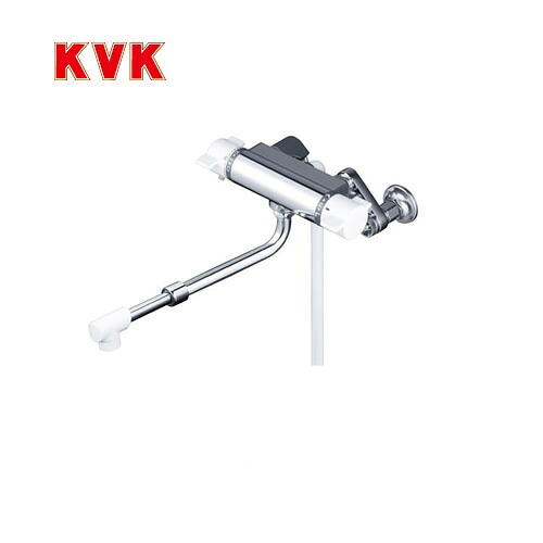 [KF800HASJ]KVK 浴室水栓 シャワー水栓 サーモスタットシャワー金具（壁付きタイプ） 伸縮自在パイプ付（220mm～350mm） 逆止弁 楽締めソケット付 蛇口 【送料無料】 壁付タイプ おしゃれ｜家電のネイビー