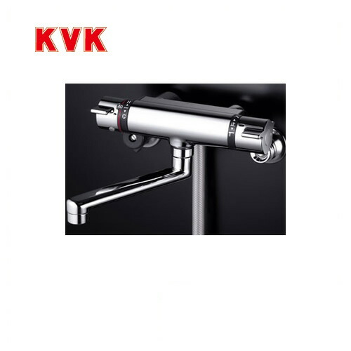 [KF800TMB]KVK 風呂場水栓 シャワー水栓 サーモスタットシャワー金具（壁付き添い人手合い） フルメタルシャワーヘッド付 逆止弁 メタリックホース1.6m 好いたらしい節水シャワー 水道の栓 【貨物輸送無料】 壁付手合い 今めかしい