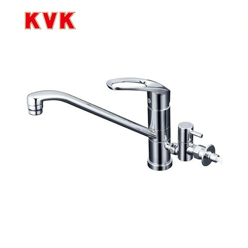 [KM5041CTTU]KVK キッチン水栓 流し台用シングルレバー式混合栓 回転分岐止水栓付 ワンホールタイプ 【送料無料】 おしゃれ｜家電のネイビー