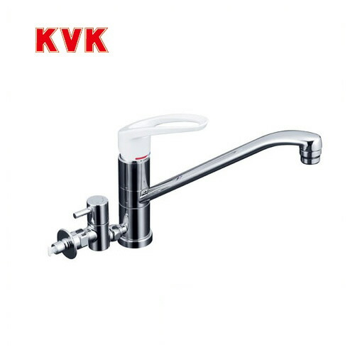 [KM5041HTU]KVK キッチン水栓 キッチン用水栓 シングルレバー式混合栓 流し台用 回転分岐止水栓付（給湯側360&deg;回転） とめるぞう付（緊急止水機能付） 泡沫 キッチン用 混合水栓 キッチン 水栓 蛇口 【送料無料】 ワンホールタイプ おしゃれ｜家電のネイビー