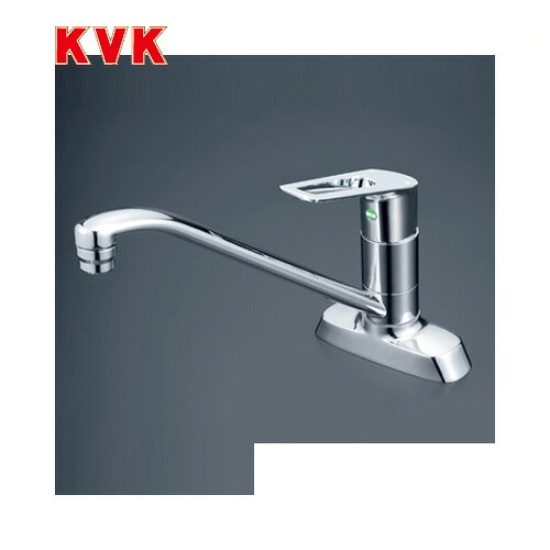 [KM5081TEC]KVK キッチン水栓 流し台用シングルレバー式混合栓 ツーホールタイプ 2穴 eレバー 【送料無料】 おしゃれ ミニキッチン向け｜家電のネイビー