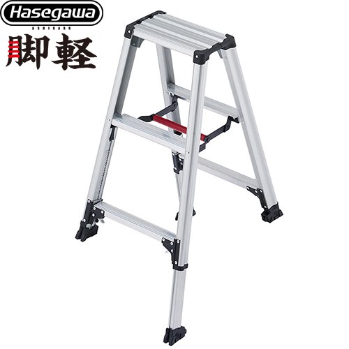 [RZS-09a] 脚軽シリーズ 脚軽伸縮タイプ 3段 長谷川工業 はしご・脚立 脚立 RZS-a 最大使用質量：100kg ワンタッチバー 【送料無料】【直送 代引・時間指定 不可】