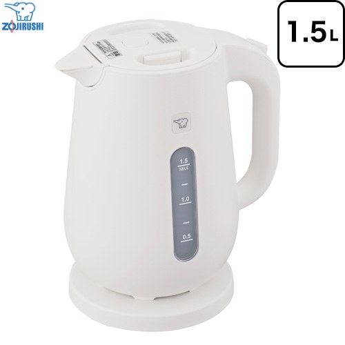 [CK-VB15-WA] 象印 電気ケトル・ポット 電気ケトル 定格容量（L）：1.5L 大容量タイプ 消費電力湯沸かし時（W）：1300 ホワイト 【送料無料】｜家電のネイビー