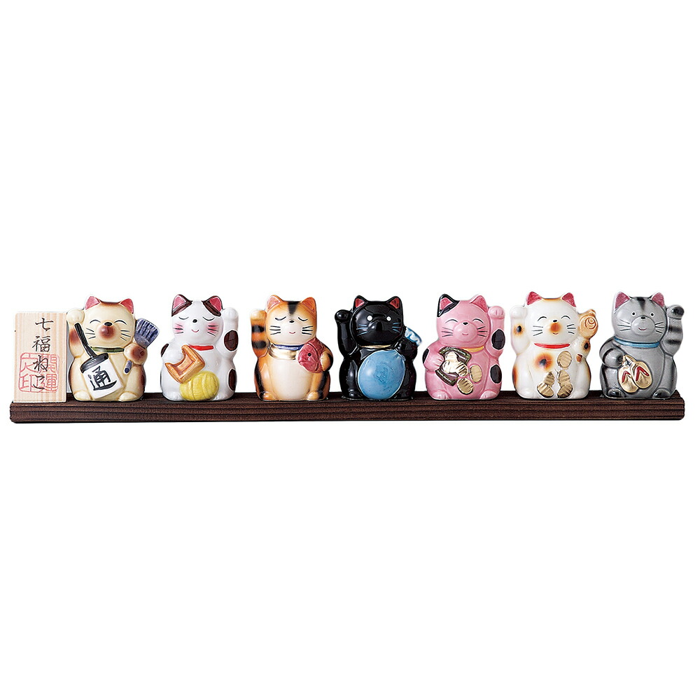 楽天市場】招き猫 七福神 置物/ 七福猫宝船 /贈り物 プレゼント 敬老の