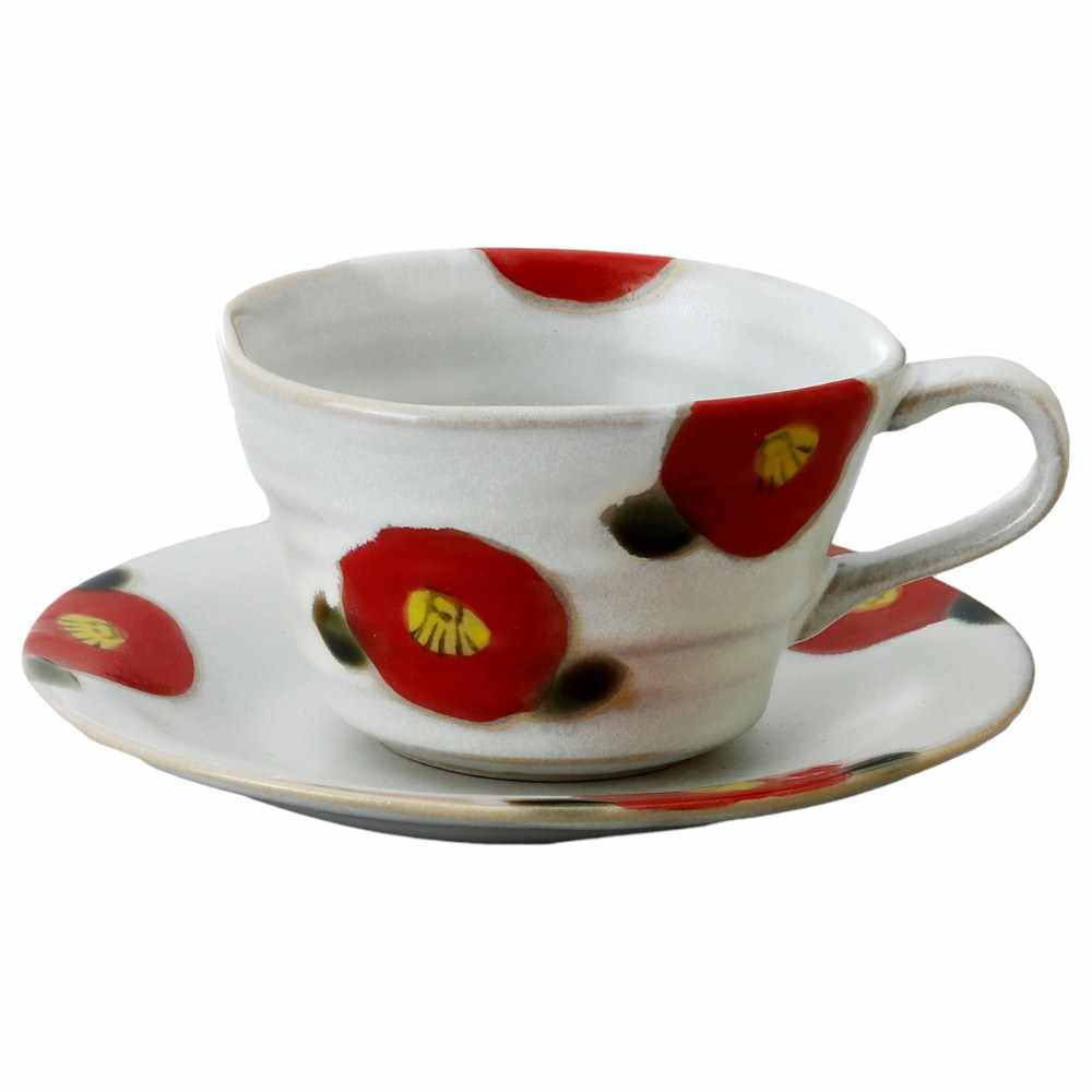 楽天市場】京焼・清水焼カップ＆ソーサー 限定品 （椿） : 小川珈琲