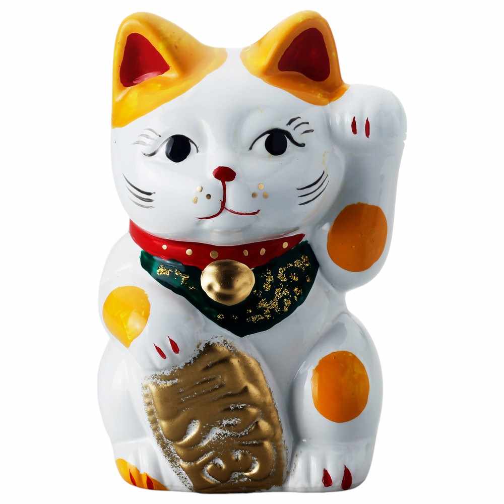 楽天市場】薬師窯 彩絵 開運猫だるま（桜赤福・特大）（貯金箱）赤