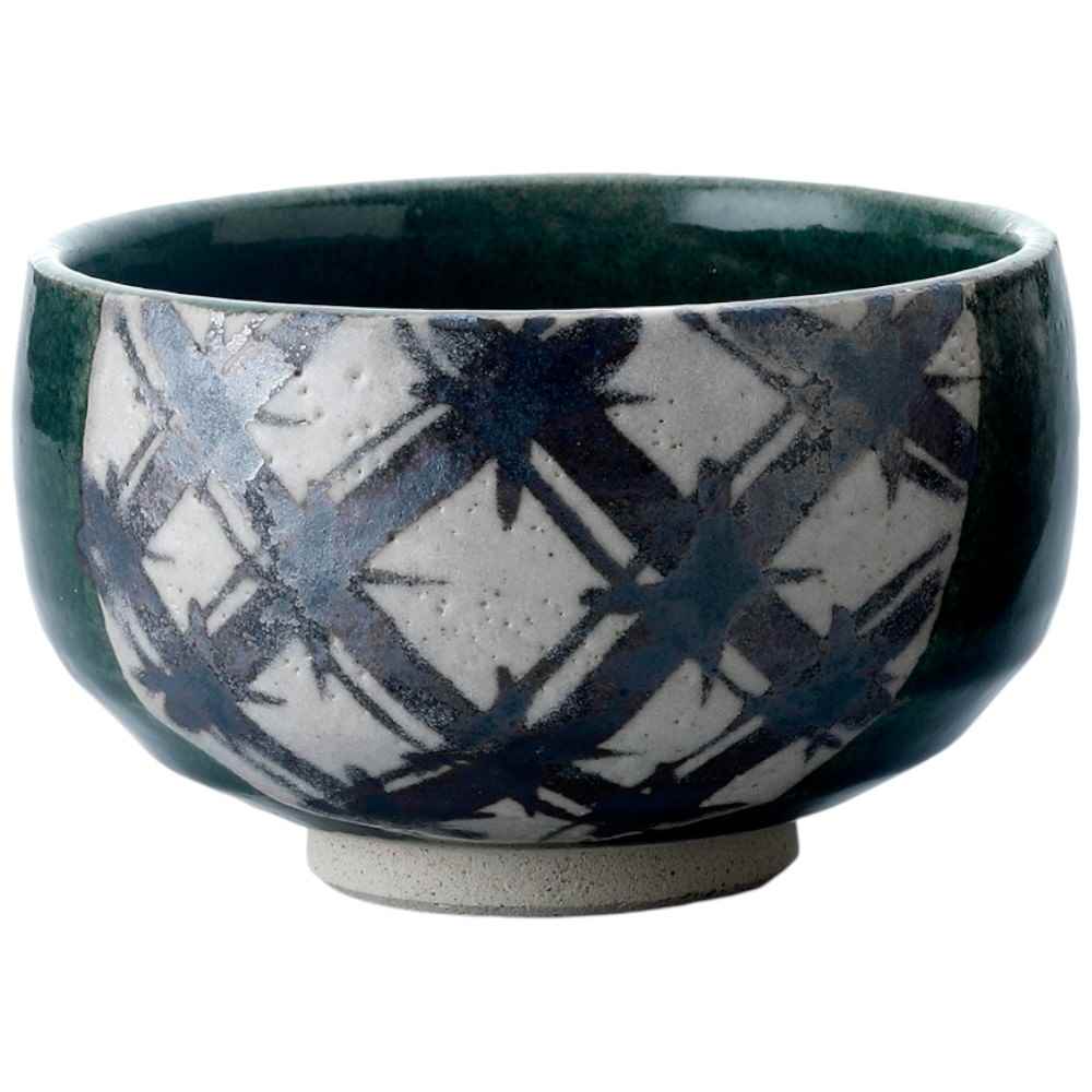 楽天市場】景陶作 織部 平抹茶碗（木箱入り）/ 抹茶碗 景陶作 夏茶碗