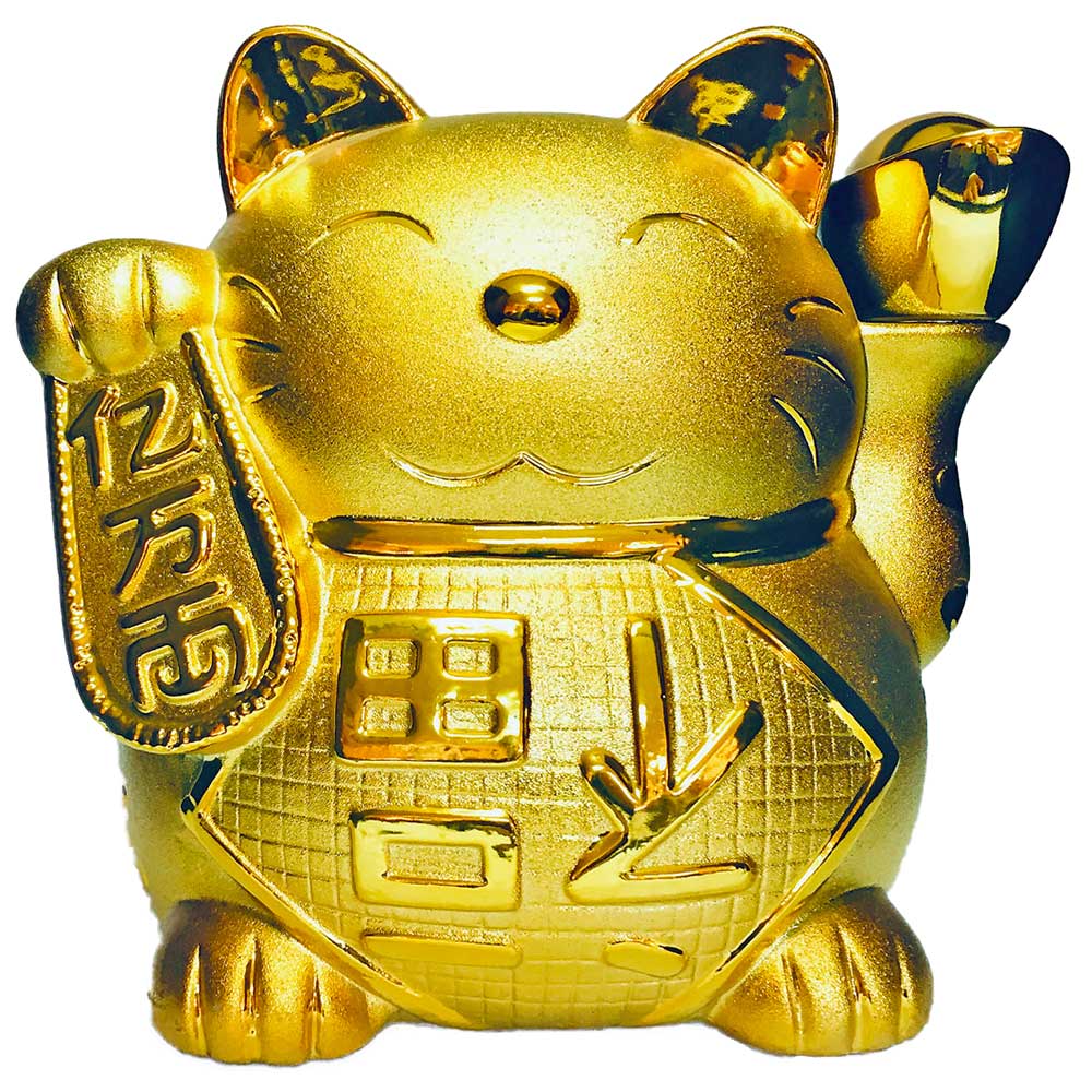 縁起物‼️レア‼️金色の招き猫 約30cm ご縁猫 ジュエリーキャットS-SIZE 金 Gold）右手あげ/陶器