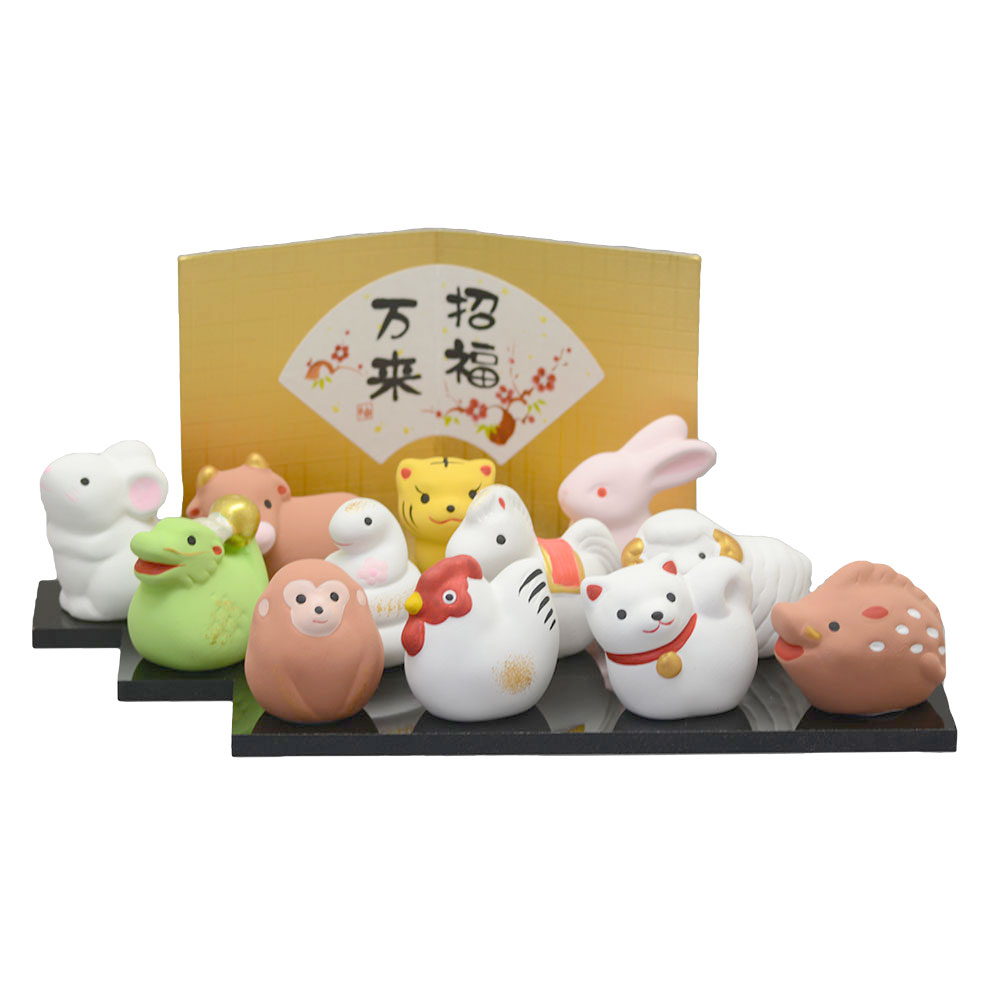 楽天市場】干支 置物 十二支セット/ 錦彩ふく福十二支飾り /毎年