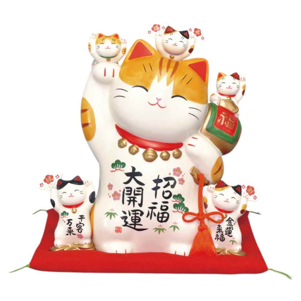 楽天市場】【豪華特典2個付き】招き猫 置物 陶器 七福神 商売繁盛 開運