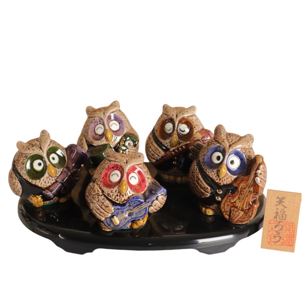 梟の福ちゃん御夫婦　高さ１５㎝　回り３８㎝ 梟の福ちゃん御夫婦 高さ15㎝ 回り38㎝