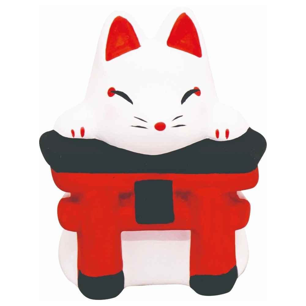 楽天市場】猫 置物 小さい 神社 仏閣 ねこグッズ セラミックの
