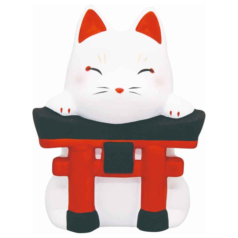 楽天市場】猫 置物 小さい 神社 仏閣 ねこグッズ セラミックの