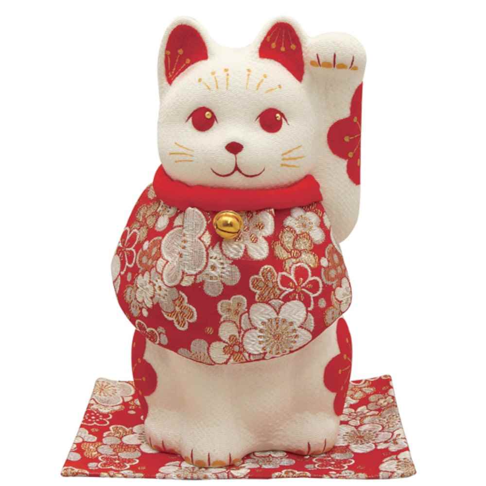 猫 置物 可愛い 招き猫 紅白 福寿/ 慶寿 招き猫(大) /小さい 可愛い 自分用 プレゼント用