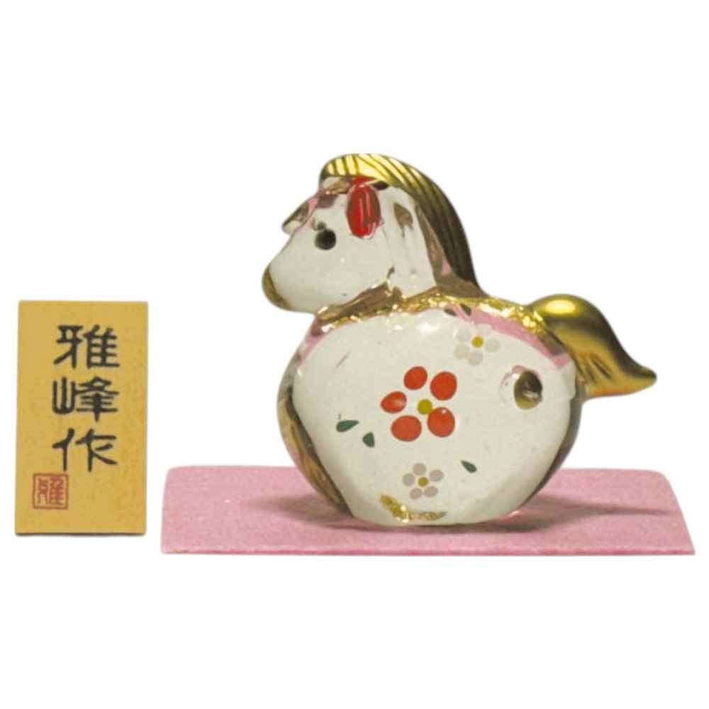 楽天市場】干支 午 置物 馬 うま 2026年/ ビードロ金彩 福午（跳ね馬