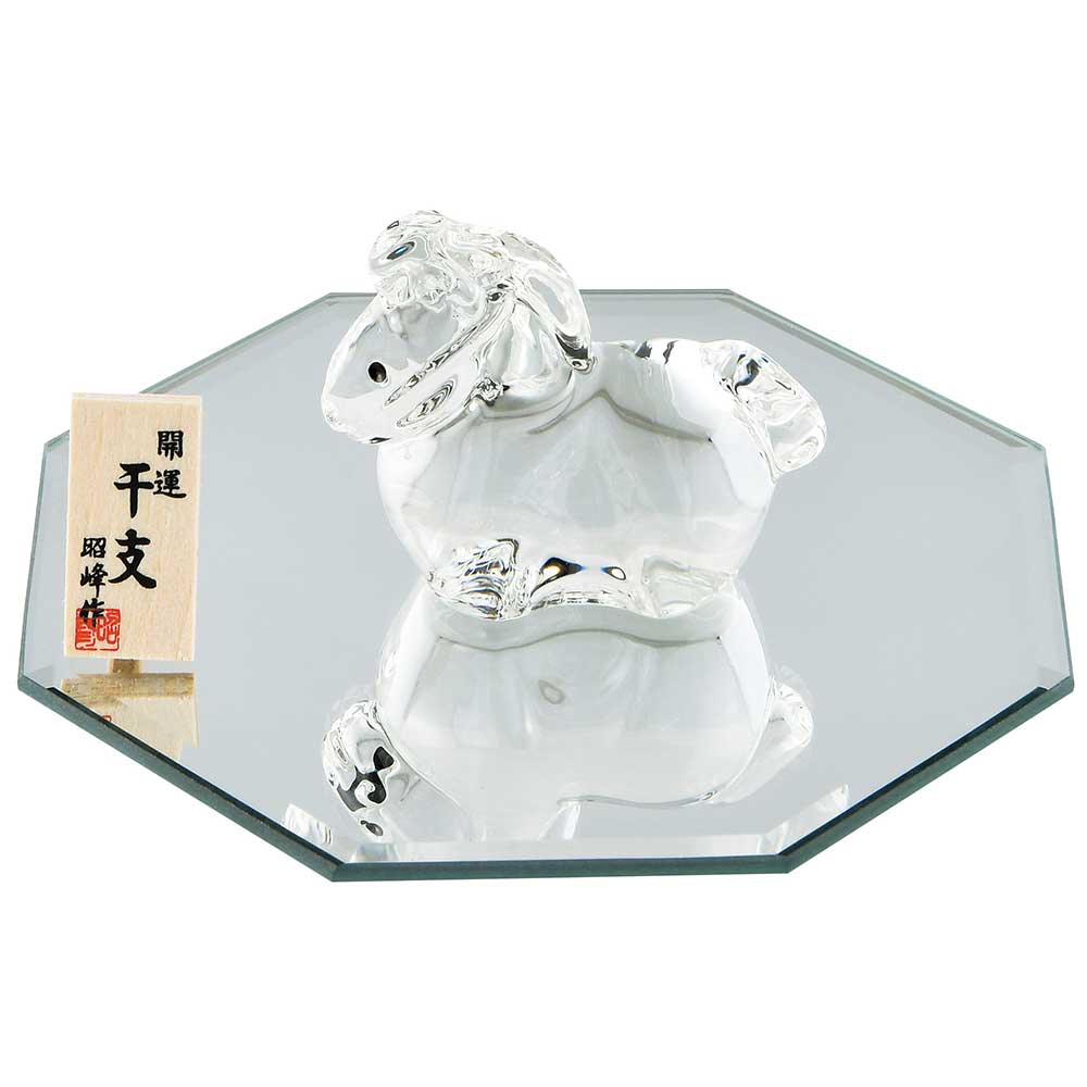 2026年干支置物クリスタル製馬の彫刻 馬 置物 午 人工水晶ガラス製