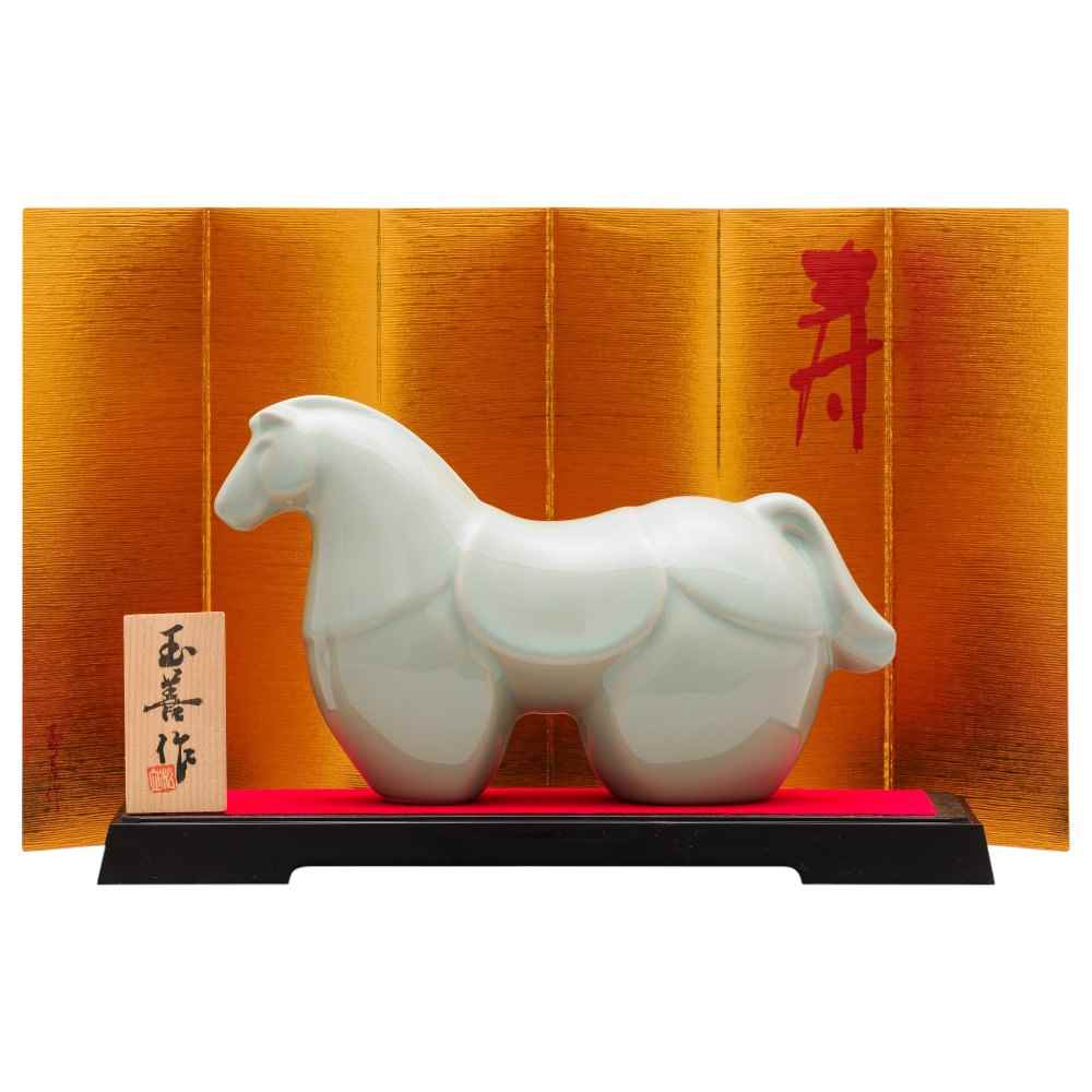 楽天市場】干支 午 置物 馬 うま 2026年/ 水青磁（大） /粗品 販促