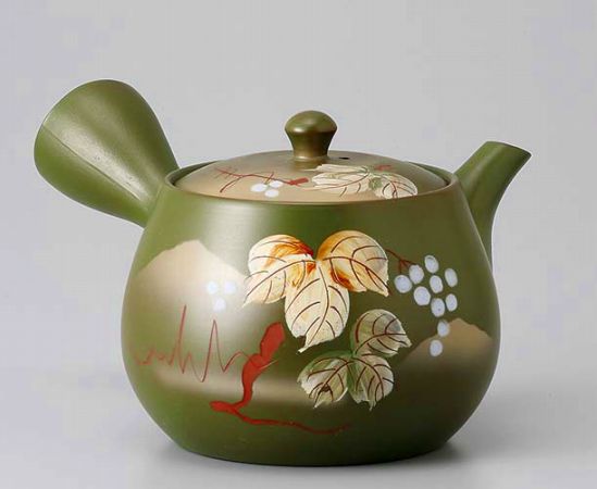 ラッピング無料/ 緑泥ぶどう急須 /ギフト 贈り物 プレゼント 敬老の日　新築祝い 引き出物 母の日 父の日