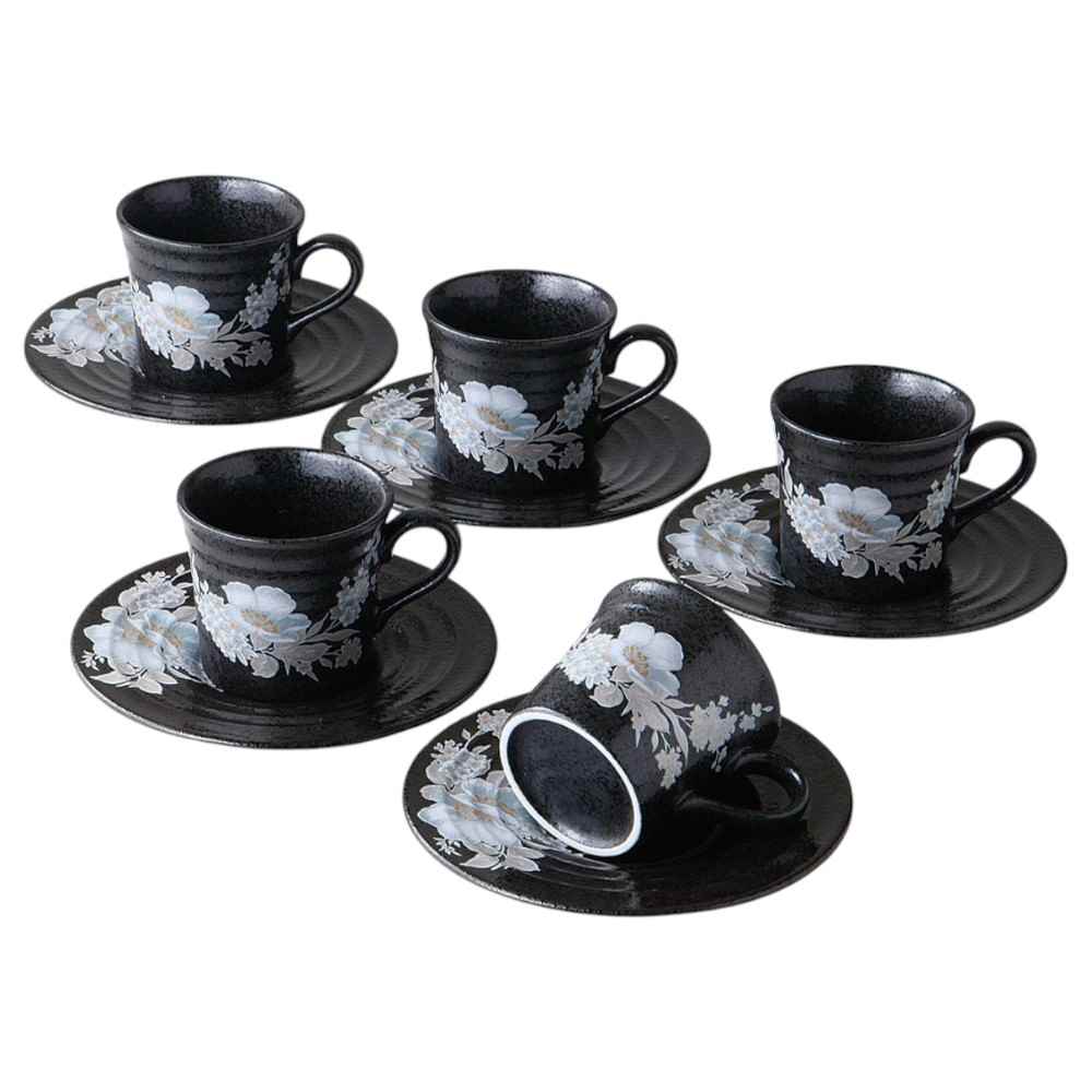 のし・ラッピング無料 ギフト 贈り物 プレゼント コーヒーカップ&ソーサー/ 黒耀銀彩コーヒーセット /快気祝 結婚祝 内祝 新築祝 母の日 父の日 敬老の日 誕生日|美濃のちゃわん屋さん 古林恩羅院