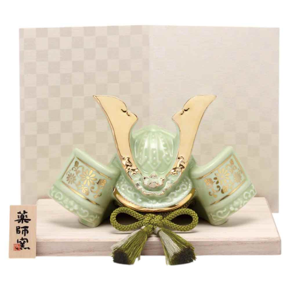 楽天市場】五月人形 コンパクト 陶器 小さい 兜 かぶと/ 金爛