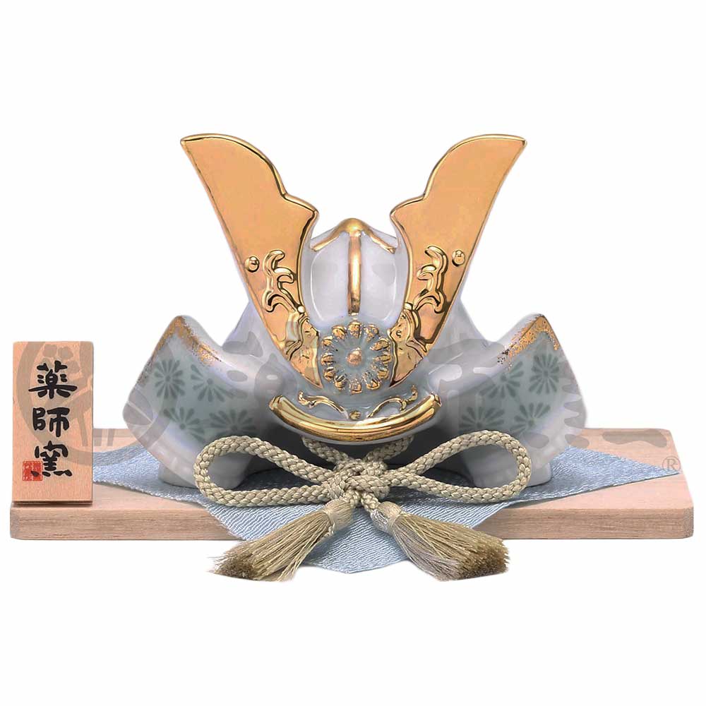 楽天市場】五月人形 コンパクト 兜 陶器 小さい/ 染絵出世兜飾り