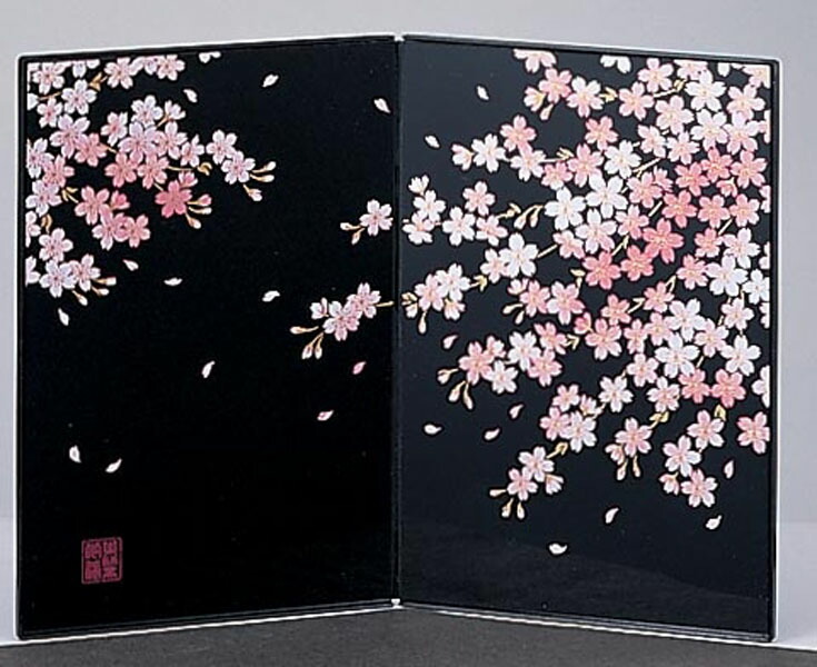 楽天市場】金屏風（金彩屏風 桜山）コンパクト雛人形用（幅15×高10cm