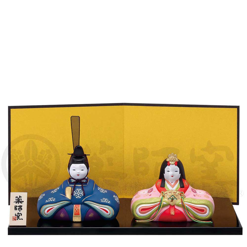 雛人形 コンパクト 陶器 小さい 可愛い ひな人形/ 錦彩典雅親王雛 /ミニチュア 初節句 お雛様 おひな様 雛飾り