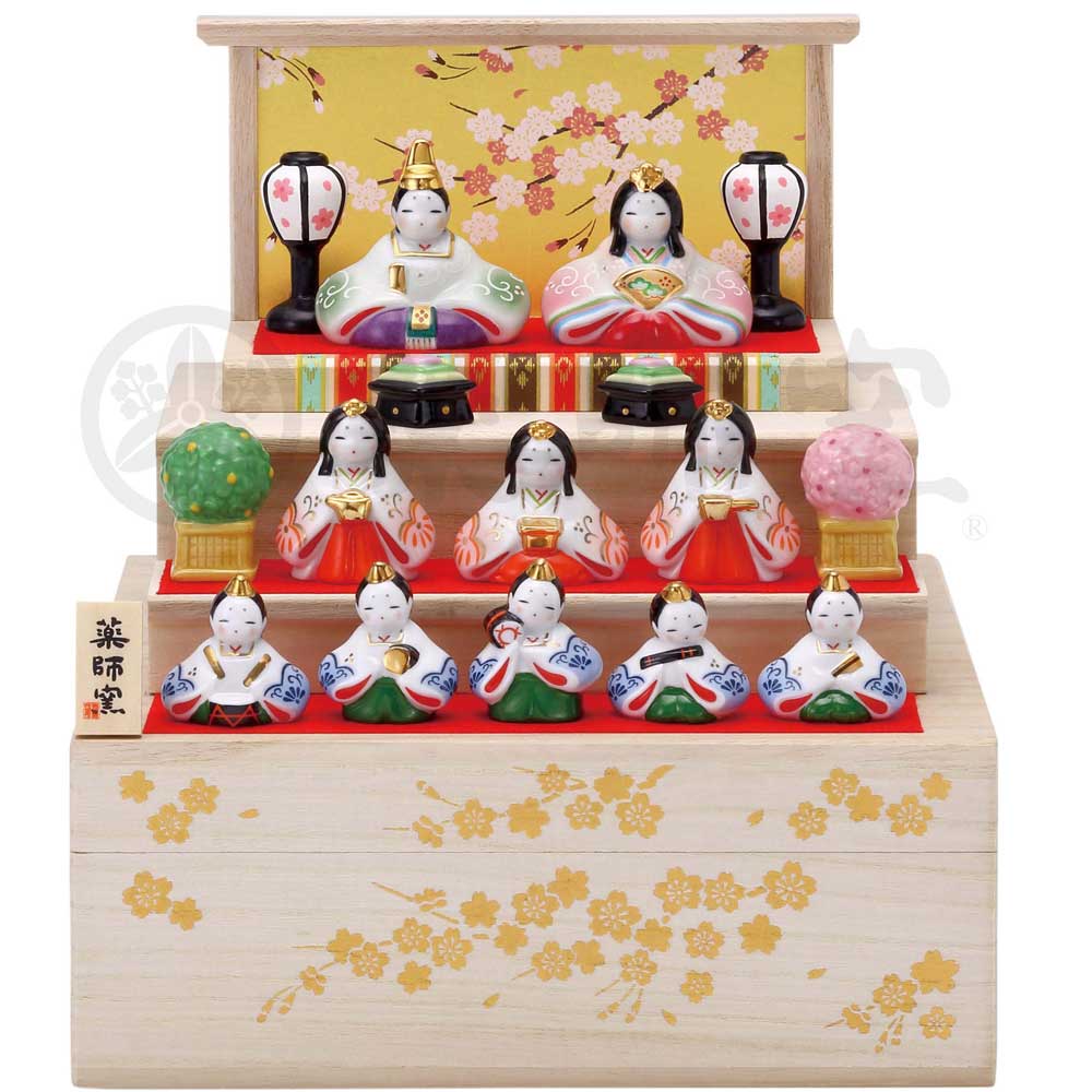 市場 雛人形 三段飾り 収納桐箱台付 陶器 染絵弥生飾り雛 小さい コンパクト 可愛い ひな人形 市場 雛人形 三段飾り 収納桐箱台付 陶器 染絵弥生飾り雛 小さい コンパクト 可愛い ひな人形