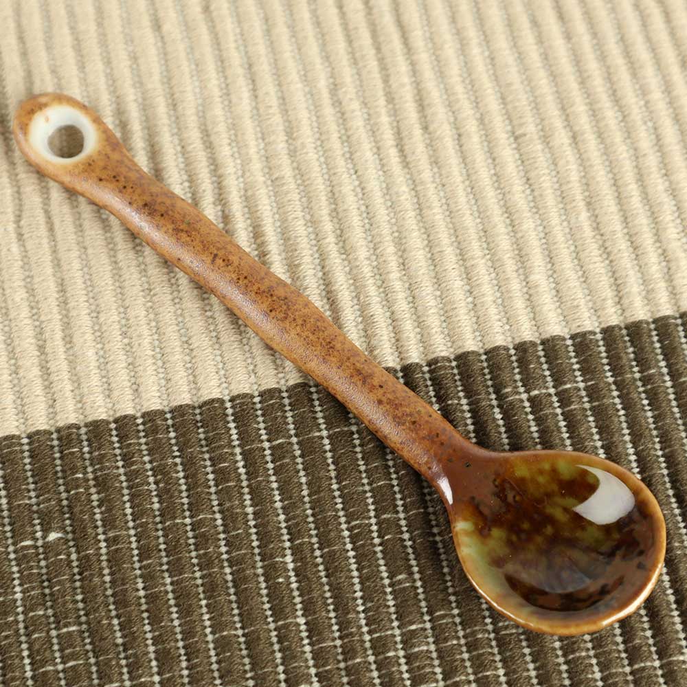 楽天市場】スプーン さじ 陶器 カトラリー/ 土物風 陶器のスプーン 黒