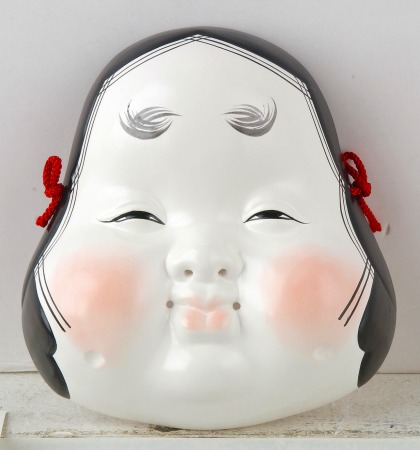 能面　OKAMEさま専用 Black Okami Mask, Black Kitsune Mask, Traditional Japanese