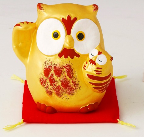 激レア 希少 高瀬秀雄作 特別限定品 シマフクロウ 幸運 木彫り 風水