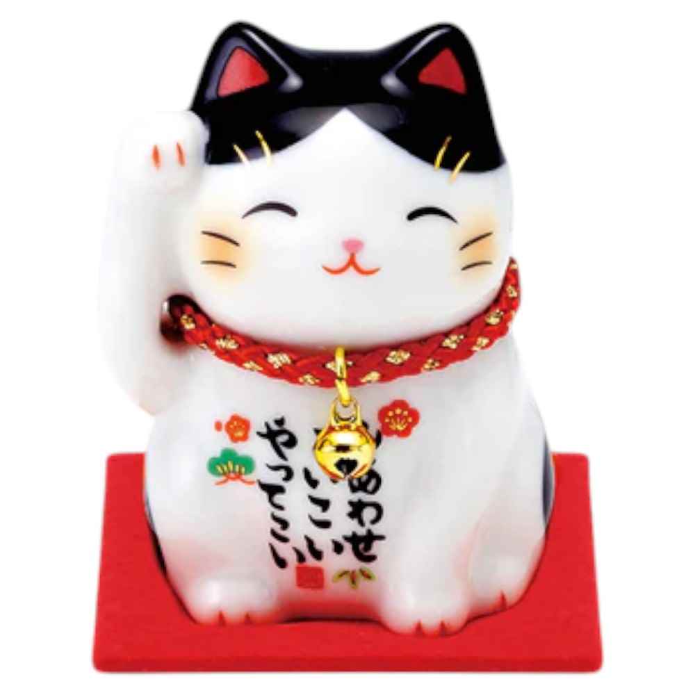 楽天市場】彩絵招福大開運招き猫（ちりめん首輪付・8.5号） : 美濃の