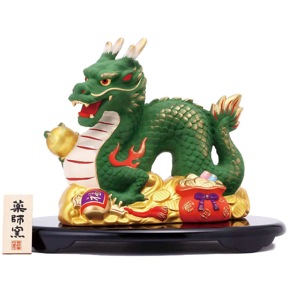 楽天市場】陶器 龍 ドラゴン 置物/ 錦彩龍(宝づくし) /開店祝い 開運