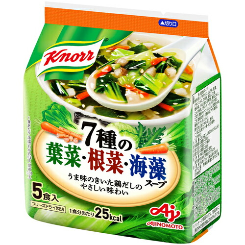 味の素　クノール　７種の葉菜・根菜・海藻スープ　5P&times;40個｜Re-light