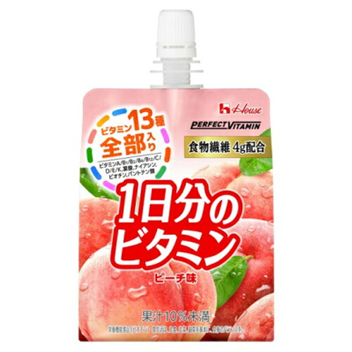 【3ケース】ハウス　PV　1日分のビタミンゼリー　ピーチ味　180g&times;24個&times;3箱　合計72個入り ゼリー飲料 まとめ買い｜Re-light