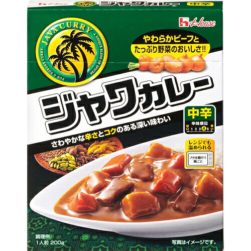 ハウス食品　レトルトジャワカレー　中辛Ｎ　２００ｇ　10&times;3&times;2個　合計60個｜Re-light
