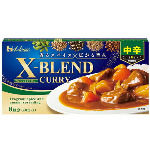 ハウス食品　クロスブレンドカレー　中辛　１４０ｇ　10×6個　合計60個