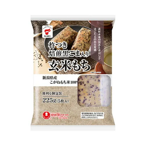たいまつ食品　杵つき　焙煎黒ごま入り玄米もち　225g×16袋 7,463円