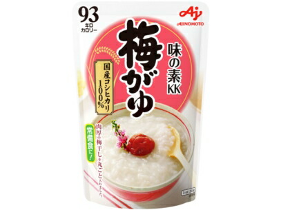 【2ケース】味の素　梅がゆ（おかゆ）　250ｇ　9袋×6箱　合計54袋入　93キロカロリー　国産精米