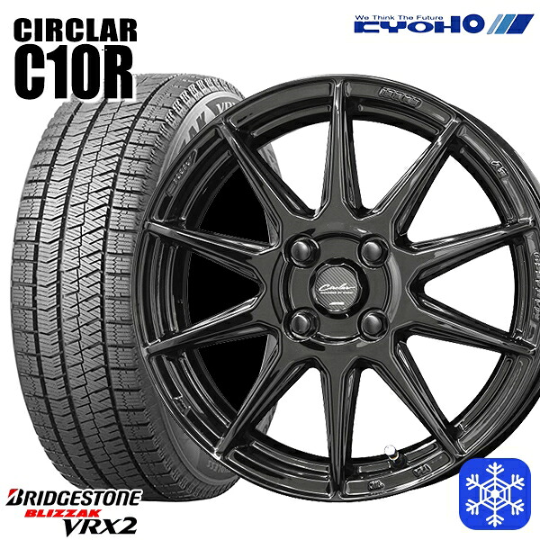 165/55R15 N-BOX タント 2023～2024年製 ブリヂストン ブリザック VRX2 KYOHO サーキュラー C10R GB 15インチ 5.0J 4H100 スタッドレスタイヤホイール4本セット｜タイヤホイール激安王国