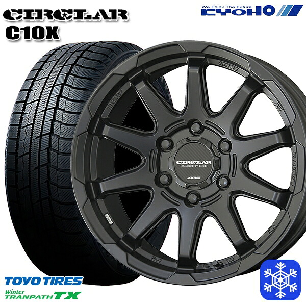 215/65R16 98Q ハイエース ※車検非対応 2023~2024年製 トーヨー ウィンター トランパス TX KYOHO サーキュラー C10X MB 16インチ 6.5J 6H139.7 スタッドレスタイヤホイール4本セット|タイヤホイール激安王国