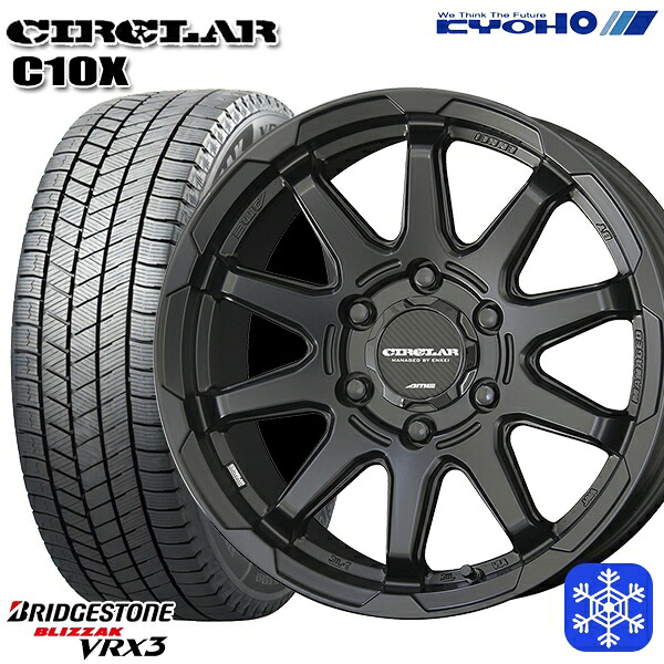 215/65R16 98Q ハイエース ※車検非対応 2025年製 ブリヂストン ブリザック VRX3 KYOHO サーキュラー C10X MB 16インチ 6.5J 6H139.7 スタッドレスタイヤホイール4本セット|タイヤホイール激安王国