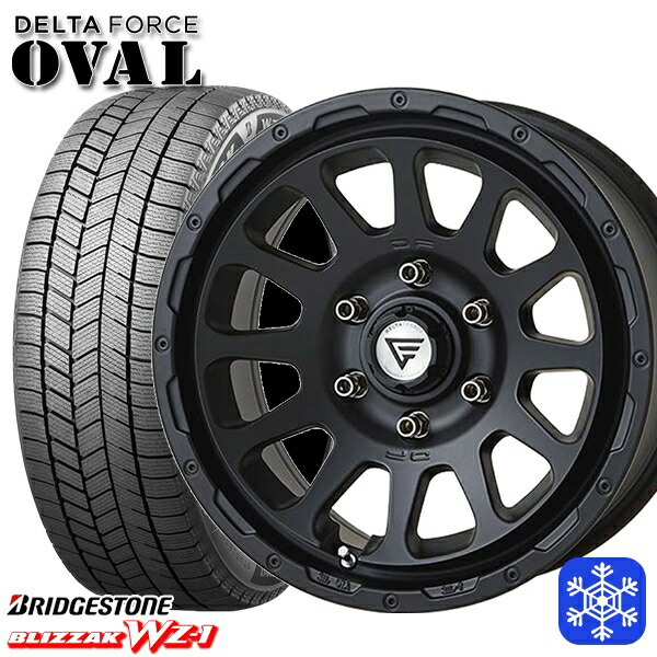 スタッドレスタイヤホイール4本セット 265/65R17 ハイラックス プラド 2025年製 ブリヂストン ブリザック WZ1 デルタフォースオーバル マットブラック 17インチ 8.0J 6H139.7