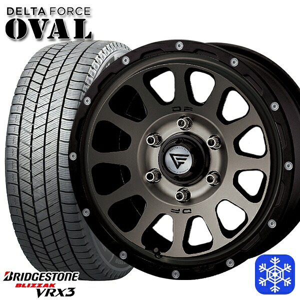 215/65R16 98Q ハイエース ※車検非対応 2025年製 ブリヂストン ブリザック VRX3 デルタフォースオーバル マットスモークポリッシュ 16インチ 7.0J 6H139.7 スタッドレスタイヤホイール4本セット｜タイヤホイール激安王国