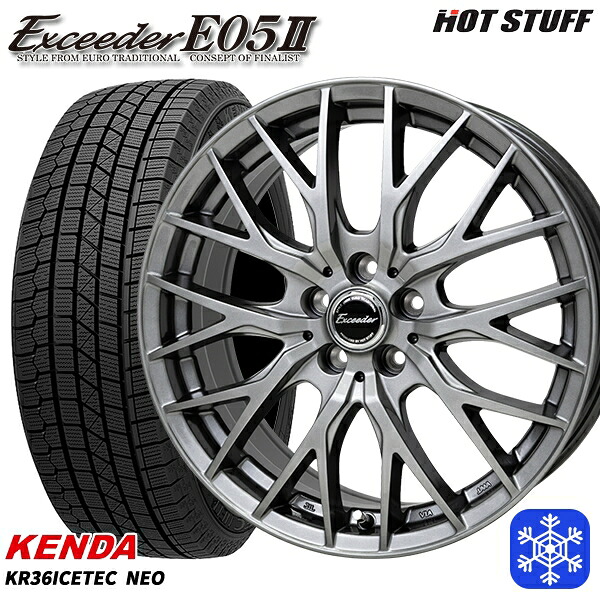 スタッドレスタイヤホイール4本セット 235/55R18 RAV4 NX 2023年製 ケンダ アイステックネオ KR36 HotStuff エクシーダー E05II DS 18インチ 7.0J 5H114.3