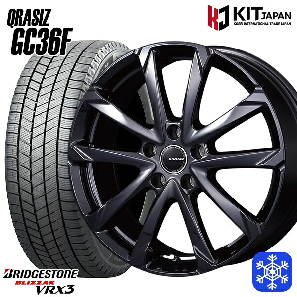 235/60R18 CR-V CX-7 2024~2025年製 ブリヂストン ブリザック VRX3 クレイシズ GC36F グロスブラック 18インチ 7.0J 5H114.3 スタッドレスタイヤホイール4本セット|タイヤホイール激安王国