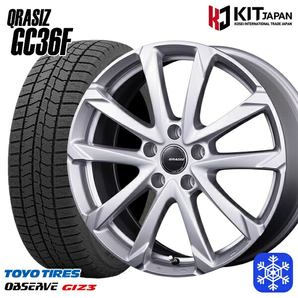 215/65R16 98Q アルファード ヴェルファイア 2024~2025年製 トーヨー オブザーブ ギズ3 クレイシズ GC36F シルバー 16インチ 6.5J 5H114.3 スタッドレスタイヤホイール4本セット|タイヤホイール激安王国